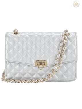 Quilted Medium Shoulder Crossbody Bag Vegan Leather Women's Purse